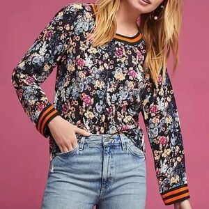 Anthropologie Rdalamal Multicolour Floral Long Sleeve Top - Size 10. NWOT.